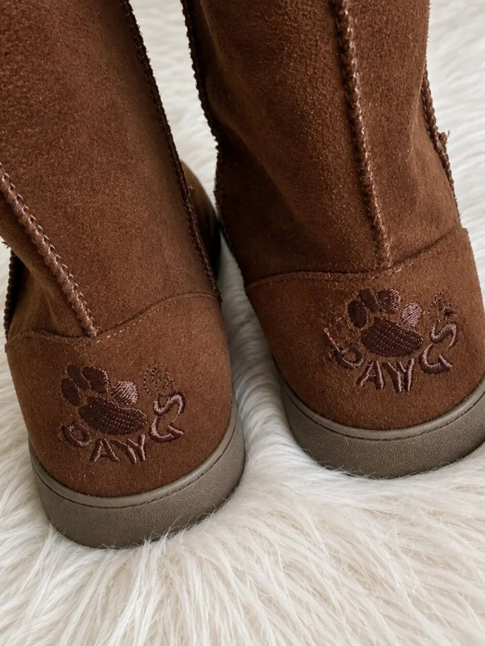 Dawgs Chocolate Faux Suede Microfiber Mid-Calf Boots SZ 6